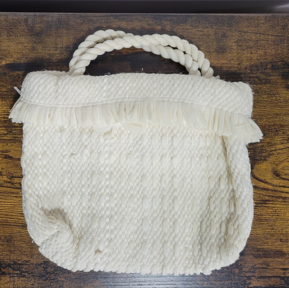 Boho Cream Woven Handbag